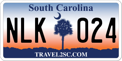 SC license plate NLK024