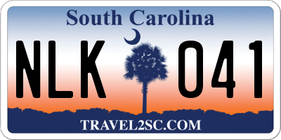 SC license plate NLK041