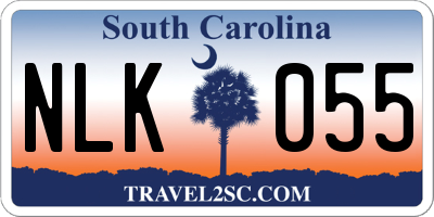 SC license plate NLK055