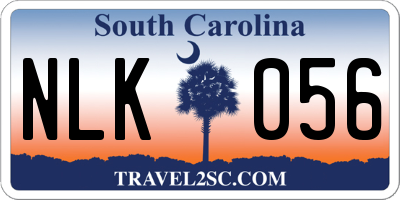 SC license plate NLK056