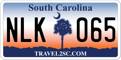 SC license plate NLK065