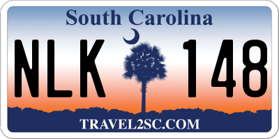 SC license plate NLK148