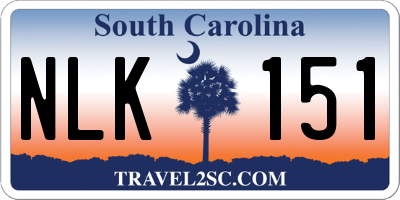 SC license plate NLK151