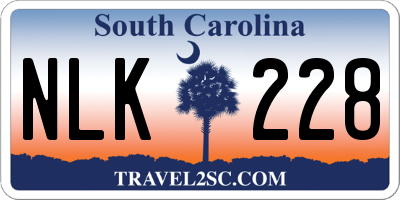 SC license plate NLK228