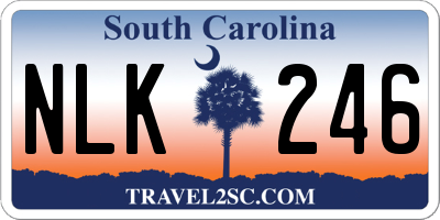 SC license plate NLK246