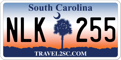 SC license plate NLK255