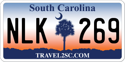 SC license plate NLK269