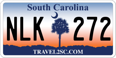 SC license plate NLK272