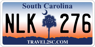 SC license plate NLK276