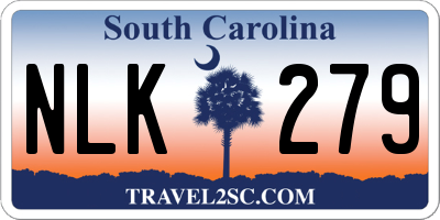 SC license plate NLK279