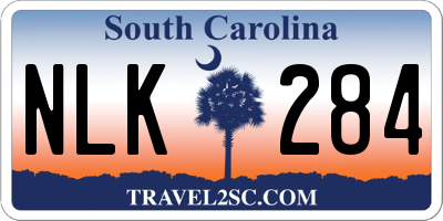 SC license plate NLK284