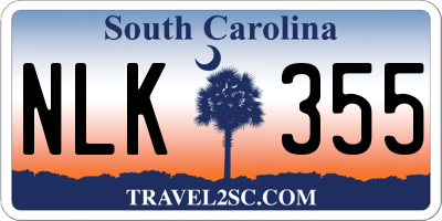SC license plate NLK355