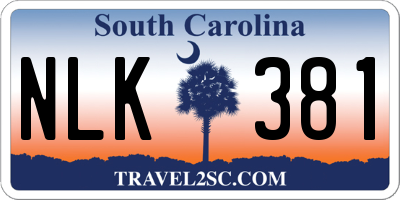 SC license plate NLK381