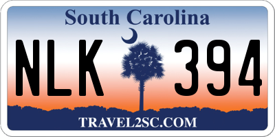 SC license plate NLK394