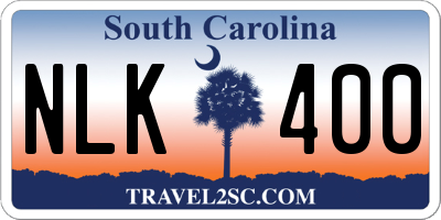 SC license plate NLK400
