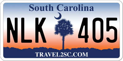 SC license plate NLK405