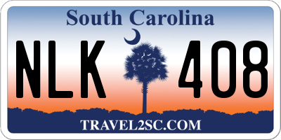 SC license plate NLK408