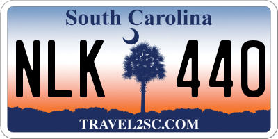 SC license plate NLK440