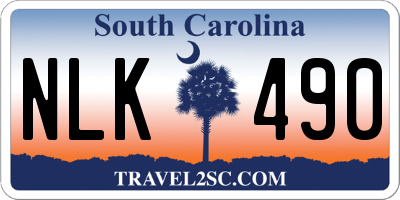 SC license plate NLK490