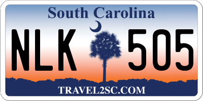 SC license plate NLK505