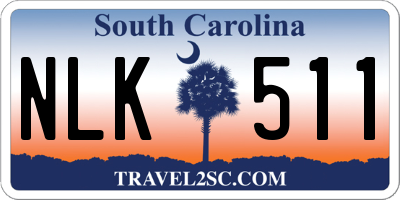 SC license plate NLK511