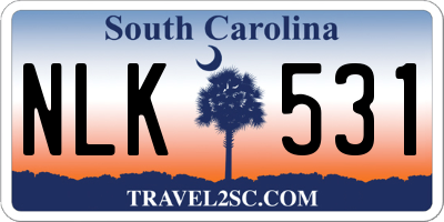 SC license plate NLK531