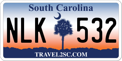 SC license plate NLK532