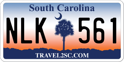 SC license plate NLK561