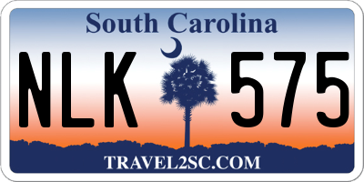 SC license plate NLK575