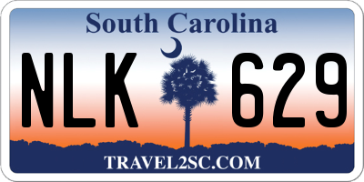 SC license plate NLK629
