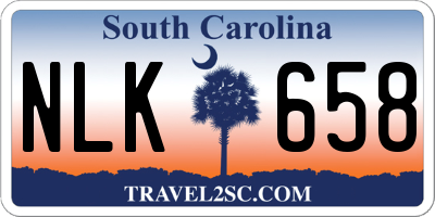 SC license plate NLK658