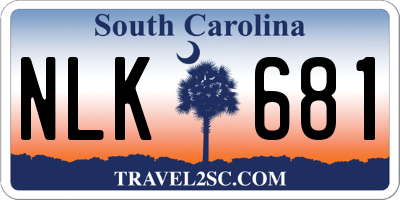 SC license plate NLK681