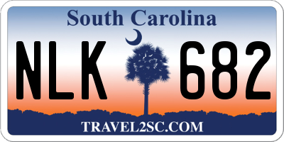 SC license plate NLK682