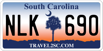 SC license plate NLK690