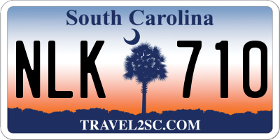 SC license plate NLK710