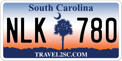 SC license plate NLK780