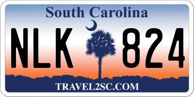 SC license plate NLK824
