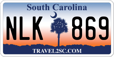 SC license plate NLK869