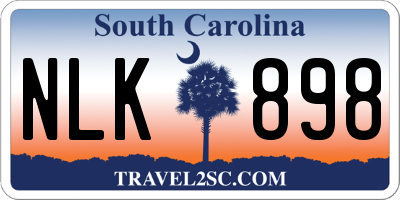 SC license plate NLK898