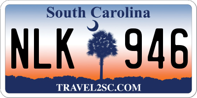 SC license plate NLK946