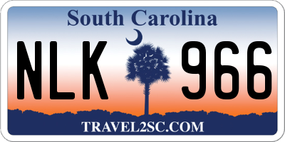 SC license plate NLK966