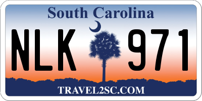 SC license plate NLK971