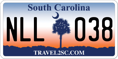 SC license plate NLL038