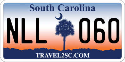 SC license plate NLL060