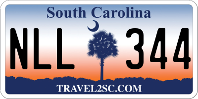 SC license plate NLL344