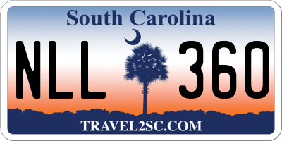 SC license plate NLL360