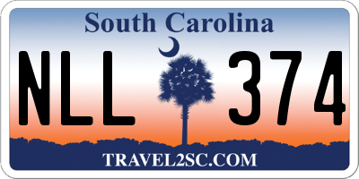 SC license plate NLL374