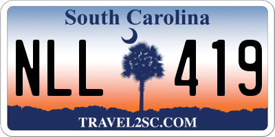 SC license plate NLL419