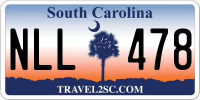 SC license plate NLL478