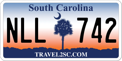 SC license plate NLL742